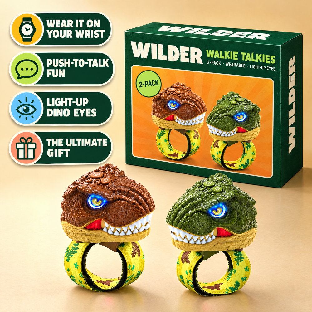WILDER dinosaur walkie talkies 2-pack with box